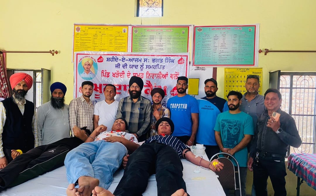 Dedicated to the memory of Shaheed-e-Azam Sardar Bhagat Singh, a blood donation camp was organized at village Kharodi
